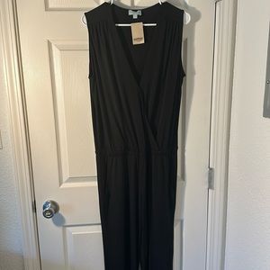 Black sleeveless jumpsuit